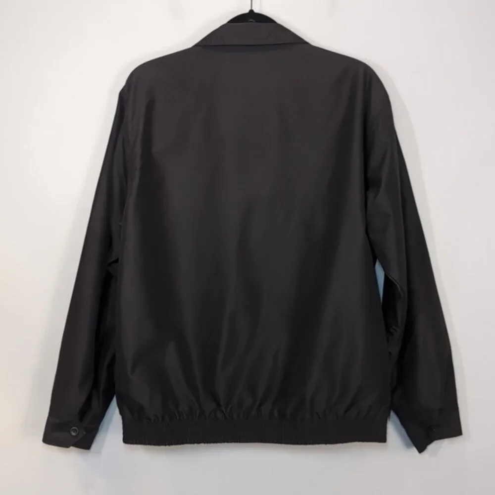 💠Chaps Harrington Jacket Black Full Zip Plaid Lined Mens Medium Lightweight - Picture 10 of 12